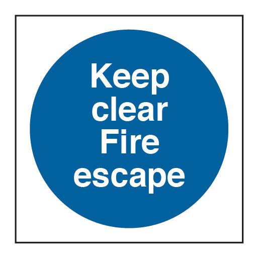 Keep Clear Fire Escape Symbol Pictogram - Direct Signs