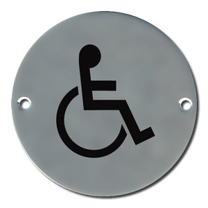Polished Stainless Steel Disabled Toilet Sign - Direct Signs