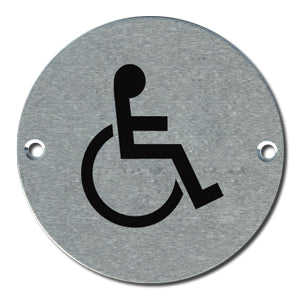 Satin Anodised Aluminium Disabled Toilet Sign - Direct Signs