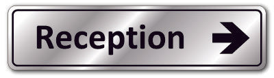 Prestige Silver - Reception + Arrow Right Sign - Direct Signs
