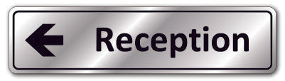 Prestige Silver - Reception + Arrow Left Sign - Direct Signs