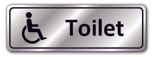 Prestige Silver - Toilet + Disabled Symbol Sign - Direct Signs