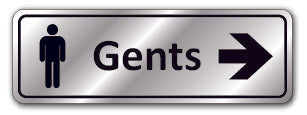 Prestige Silver - Gents + Symbol &amp; Arrow Right Sign - Direct Signs