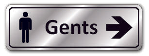 Prestige Silver - Gents + Symbol & Arrow Right Sign - Direct Signs