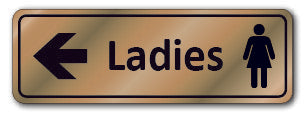 Prestige Silver - Ladies + Symbol &amp; Arrow Left Sign - Direct Signs