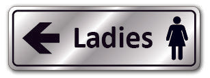Prestige Silver - Ladies + Symbol &amp; Arrow Left Sign - Direct Signs