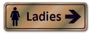 Prestige Silver - Ladies + Symbol &amp; Arrow Right Sign - Direct Signs