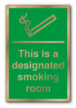 Prestige Silver - This Is a Designated Smoking Room Sign - Direct Signs