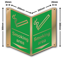 Prestige Silver - Smoking Area + Arrow Down Sign - Direct Signs