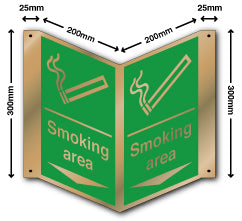 Prestige Silver - Smoking Area + Arrow Down Sign - Direct Signs