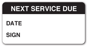 NEXT SERVICE DUE...(Paper) - Direct Signs