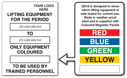 LIFTING EQUIPMENT FOR THE PERIOD ONLY EQUIPMENT COLOURED TO BE USED BY TRAINED PERSONNEL - Direct Signs