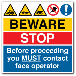 Beware Sign Note BEWARE STOP - Direct Signs