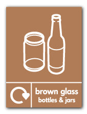 Brown Glass Bottle and Jar Recycling - Direct Signs