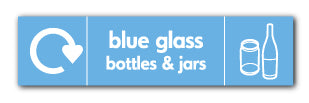 Blue Glass Bottle and Jar Recycling - Direct Signs