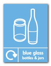 Blue Glass Bottle and Jar Recycling - Direct Signs