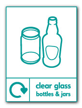Clear Glass Bottle and Jar Recycling - Direct Signs