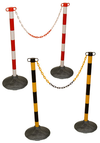 Black and Yellow Portable Plastic Barrier Post - Direct Signs