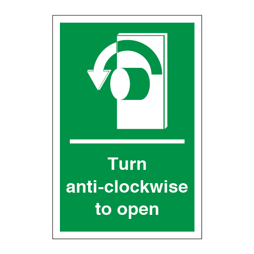 Clockwise Signage Fire Signs - Turn Anti-Clockwise to Open Sign - Direct Signs