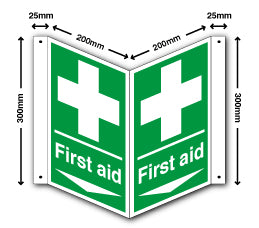 First aid + arrow down - Direct Signs