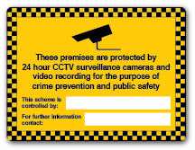 These premises are protected by 24 hour CCTV...recording Sign - Direct Signs