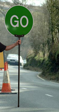 Stop Go Fold Up Lollipop Sign inc bag - Direct Signs