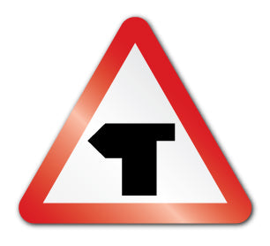 T Junction left symbol (Post/Fence Fix) - Direct Signs