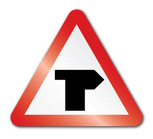 T Junction right symbol (Self Adhesive) - Direct Signs