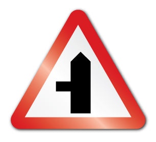 Side road left symbol (Self Adhesive) - Direct Signs