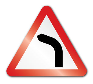 Road bends to the left symbol (Post/Fence Fix) - Direct Signs