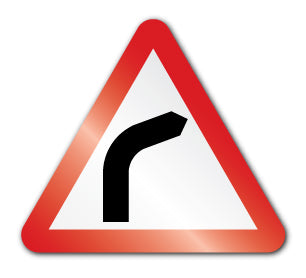 Bend to the right symbol (Self Adhesive) - Direct Signs