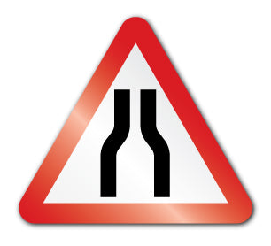 Road narrows on both sides ahead symbol (Post/Fence Fix) - Direct Signs