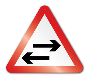 Two way traffic crossing symbol (Self Adhesive) - Direct Signs