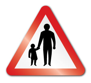 Pedestrians in road symbol (Post/Fence Fix) - Direct Signs