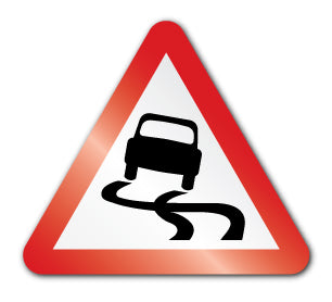 Slippery road symbol (Self Adhesive) - Direct Signs