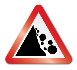 Falling rocks symbol (Self Adhesive) - Direct Signs