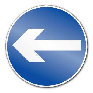 Turn left symbol (Self Adhesive) - Direct Signs
