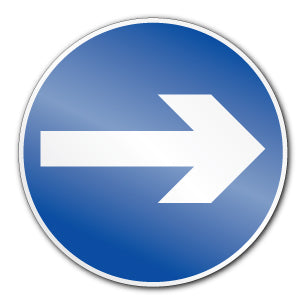 Turn right symbol (Rigid PVC) - Direct Signs