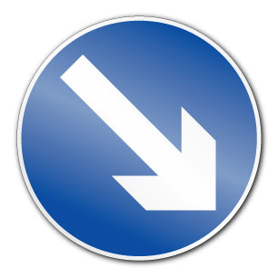 Keep right symbol (Self Adhesive) - Direct Signs