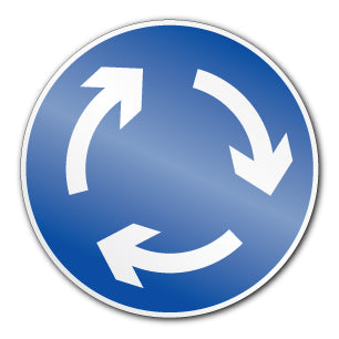 Mini roundabout symbol (Post/Fence Fix) - Direct Signs