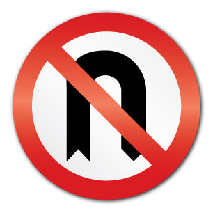 No U turns 600mm (Post/Fence Fix) - Direct Signs