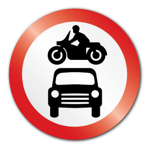 No motorbikes or cars 600mmx600mm (Rigid PVC) - Direct Signs