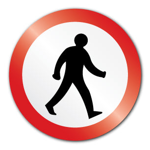 Pedestrians 600mmx600mm (Rigid PVC) - Direct Signs