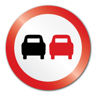 No overtaking 600mmx600mm (Self Adhesive) - Direct Signs