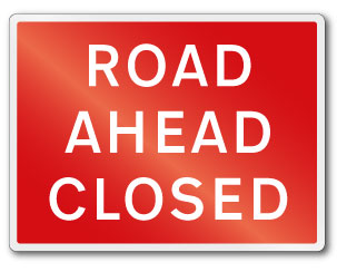 ROAD AHEAD CLOSED - Direct Signs