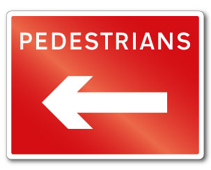 PEDESTRIANS (arrow left) - Direct Signs