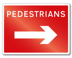 PEDESTRIANS (arrow right) - Direct Signs