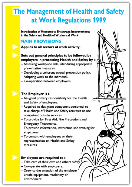 The Management of Health and Safety at Work Regulations 1999 - Direct Signs