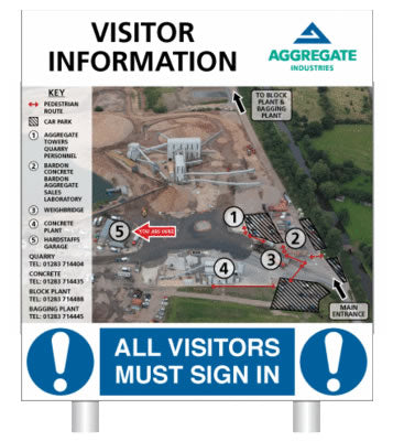 Quarry sign example 1200x1200mm - Direct Signs