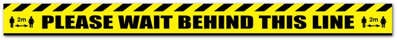 Please wait behind this line (Floor Sign) - Direct Signs